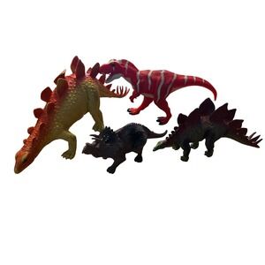 Dinosaur Toy Figures Set Rex Triceratops Stegosaurus Lot